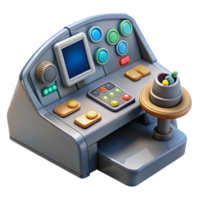 exquisite distinctive Spaceship cockpit control panel, buttons, levers, screens with Transparent Background png
