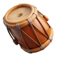 acclaimed surreal Photorealistic ultra-detailed isolated cutout of a tribal drum made of stretched animal hide and a wooden frame with Transparent Background elite png
