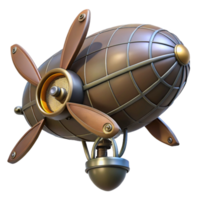 spectacular dreamy surreal Steampunk dirigible propeller with large blades and a central hub with Transparent Background museum quality png