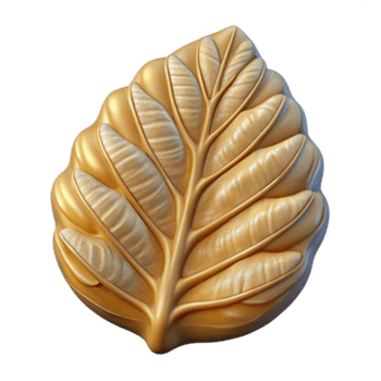 straordinario ispirato iperspecifico concetto arte rendere di un' singolo fossilizzato foglia con trasparente sfondo png