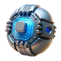 alluring reflective elegant Cybernetic implant with glowing circuitry and intricate design with Transparent Background perfect clarity png