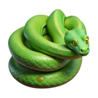 sought-after creative A coiled green tree python with scales with Transparent Background fine detail png