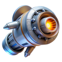 distinguished organic Spaceship engine nozzle with intricate details and glowing exhaust port with Transparent Background top-tier png