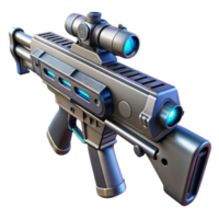 coveted creative Futuristic assault rifle, sleek design, digital scope with Transparent Background refined png