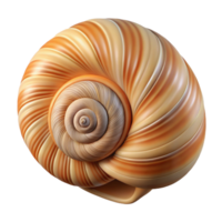 picturesque retro Ultra-detailed, hyper-specific isolated cutout of a single, perfect spiral seashell with intricate texture and patterns with Transparent Background flawless png