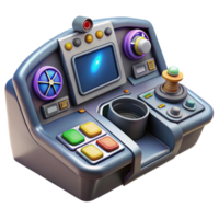 dramatic spectacular Spaceship cockpit control panel, buttons, levers, screens with Transparent Background elite png