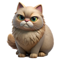 intense hypnotic A grumpy Persian cat with fluffy fur with Transparent Background artisan png