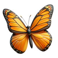 dramatic enchanting Concept art style, hyper-specific, isolated cutout of a single, monarch butterfly, wings fully spread, displaying intricate patterns with Transparent Background premium png