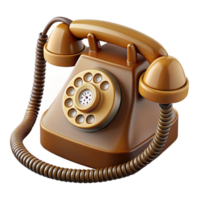 alluring energetic abstract Photorealistic, isolated cutout Ultra-detailed professional render of a vintage, Bakelite telephone with rotary dial and coiled cord with Transparent Background handcrafted png