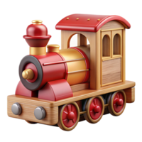 standout rustic Ultra-detailed, isolated cutout of a vintage wooden toy train, photorealistic, professional render with Transparent Background elite png
