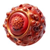 striking bohemian Hyper-specific photorealistic biomechanical blood cell, intricate internal structure, glowing nucleus, metallic membrane, isolated cutout with Transparent Background gallery standard png
