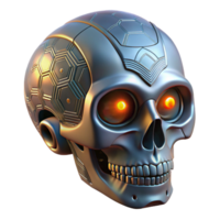 splendid gothic Cybernetic skull with glowing circuitry with Transparent Background artisan png