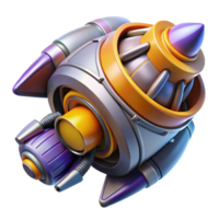 splendid unforgettable Hyper-specific isolated cutout of a futuristic spaceship engine, concept art style professional render with Transparent Background png