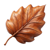 alluring melancholic modern Photorealistic, hyper-specific, isolated cutout of a single, brown, dried leaf, showing intricate vein patterns and brittle texture with Transparent Background flawless png