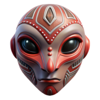 romantic wonderful Photorealistic, isolated cutout of a hyper-specific alien mask, intricate tribal markings, ultra-detailed, concept art style with Transparent Background sharp png