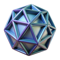 enchanting traditional Professional render, hyper-specific, isolated cutout of a single, geometrically complex polyhedron with Transparent Background 4K png