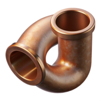 impressive dynamic coastal Ultra-detailed, photorealistic, isolated cutout of a single, weathered, copper pipe section Hyper-specific texture and color with Transparent Background perfect clarity png