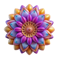standout baroque Hyper-specific professional render of an isolated, floating, intricate mandala pattern with vibrant colors Isolated cutout with Transparent Background expertly shot png