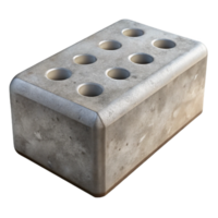 splendid reflective traditional Professional render of a hyper-specific, isolated, brutalist style concrete block with Transparent Background authentic png