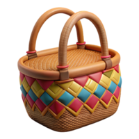 fascinating dynamic abstract Photorealistic, ultra-detailed, isolated cutout, tribal woven bag, natural fibers, colorful patterns with Transparent Background precision png