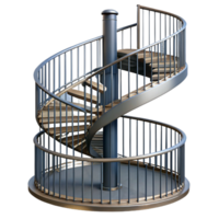 standout victorian Spiral staircase wrought iron railing, with Transparent Background sharp png