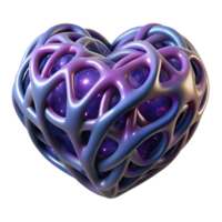 inspired creative Photorealistic, isolated cutout of a single, ultra-detailed, pulsating cosmic heart, interwoven with strands of dark matter with Transparent Background studio quality png