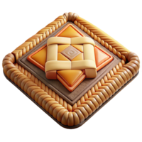 elegant surreal Ultra-detailed, photorealistic isolated cutout of a tribal woven mat with geometric patterns with Transparent Background precision png