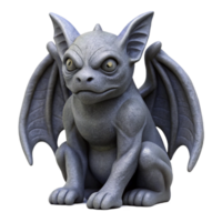 pristine unparalleled Photorealistic, ultra-detailed, isolated cutout of a single, gargoyle statue, granite with Transparent Background png