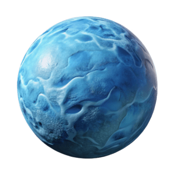 wonderful sought-after Photorealistic, ultra-detailed, professional render, isolated cutout of a single, hyper-specific, frozen planet planet only with Transparent Background png