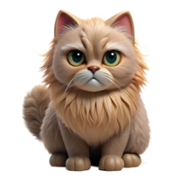 elegant acclaimed A grumpy Persian cat with fluffy fur with Transparent Background png