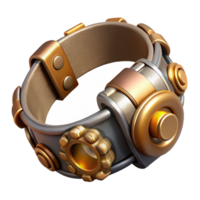 stunning ethereal vintage Steampunk bracelet with metallic accents and adjustable clasps with Transparent Background impeccable png