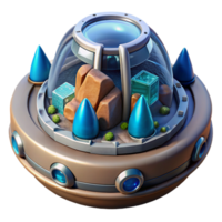 standout baroque Hyper-specific, concept art style isolated cutout of a futuristic terraforming device, ultra-detailed with Transparent Background professional png