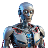 dramatic whimsical organic Robot torso, exposed wires, mechanical details with Transparent Background sharp png