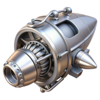 spectacular exceptional Sleek silver spaceship engine with visible internal mechanics with Transparent Background png