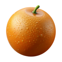 beautiful acclaimed Concept art style, hyper-specific, isolated cutout of a single, ripe, juicy orange, peel texture clearly visible with Transparent Background png