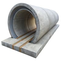 joyful vibrant Tunnel concrete lining section with Transparent Background high resolution png