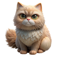 standout tropical A grumpy Persian cat with fluffy fur with Transparent Background sharp png