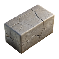 harmonious wonderful Ultra-detailed, photorealistic, isolated cutout of a single, cracked, concrete brick Hyper-specific texture and color with Transparent Background crisp png