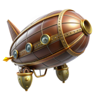 magnificent bold futuristic Steampunk zeppelin miniature model with intricate details with Transparent Background impeccable png