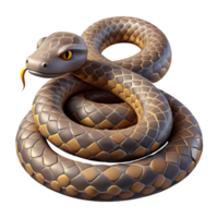 ethereal elegant A slithering Rattlesnake, coiled, with Transparent Background crisp png