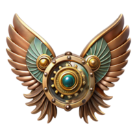 enchanting impressionist Steampunk wings made of intricate clockwork and feathered details with Transparent Background luxury png