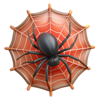 pristine quintessential Spider web with spider spiderweb cropped close with Transparent Background png