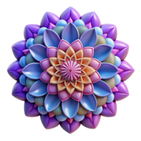 captivating timeless Hyper-specific professional render of an isolated, floating, intricate mandala pattern with vibrant colors Isolated cutout with Transparent Background png
