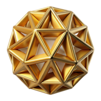 memorable industrial Ultra-detailed, isolated cutout of a single, abstract, geometric shape, resembling a stellated dodecahedron, gold with Transparent Background premium png