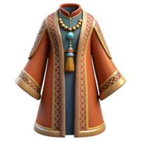 dazzling abstract Isolated cutout hyper-specific photorealistic professional render of a tribal elder's ceremonial robe decorated with intricate beadwork with Transparent Background top-tier png