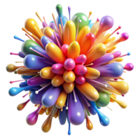 hypnotic modern A dynamic explosion of particles, colorful and energetic with Transparent Background gallery standard png