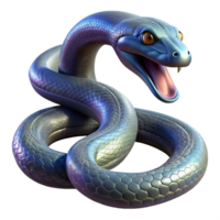acclaimed minimalist Photorealistic, isolated cutout Ultra-detailed professional render of a single Medusa snake, scales iridescent, forked tongue extended with Transparent Background elite png