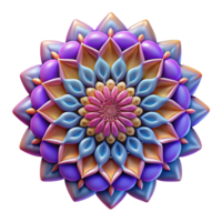 beautiful abstract Hyper-specific professional render of an isolated, floating, intricate mandala pattern with vibrant colors Isolated cutout with Transparent Background fine detail png