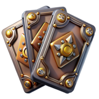 beautiful unparalleled Steampunk playing cards with ornate designs and metallic accents with Transparent Background png
