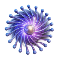 exquisite timeless Hyper-specific, professional render of a single, pulsating quasar, radiating energy tendrils with Transparent Background png